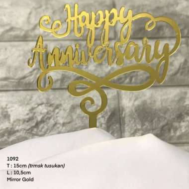 HAPPY ANNIVERSARY CAKE TOPPER - DEKORASI KUE ANNIVERSARY HARGA GROSIR