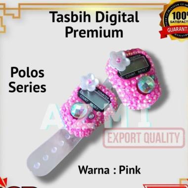 Tasbih Digital Premium Motif Polos Tasbih Hias Digital Swarovski Warna Pink
