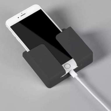 holder hp tempel dinding rak remote Charger tembok Stand phone holder Hitam