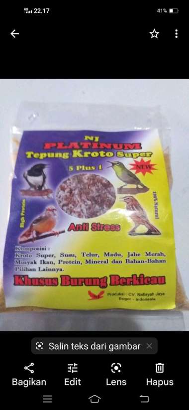 Platinum tepung kroto super burung kicau original