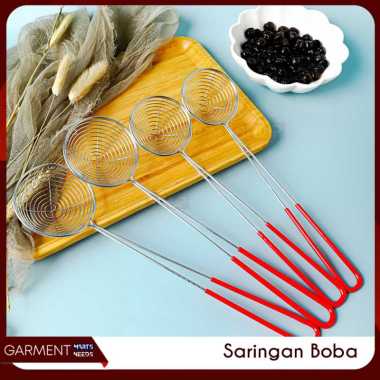 Sendok Boba Bubble Tea Saringan Shabu Shabu Penyaring Topping Minuman Stainless Steel