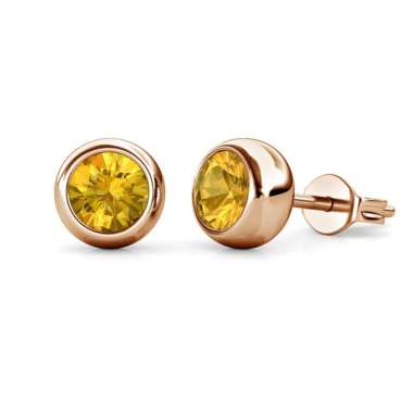 Birth Stone Moon RG Earring Anting Crystal by Her Jewellery - Citrine