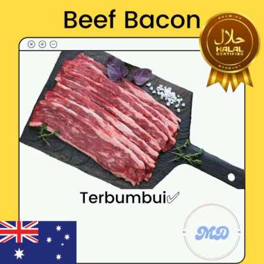 BEEF BACON PREMIUM 500 GRAM IMPORT DARI AUSTRALIA/ BEEF BACON HALAL/ BEEF BACON SMOKE/ BACON BEEF