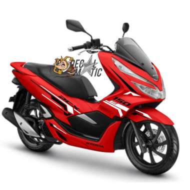 Cutting Sticker striping honda PCX 150 PCX 160 Merah -CSPC04 PUTIH