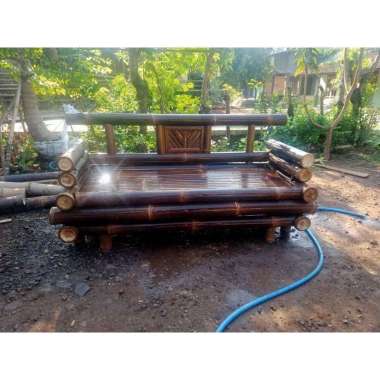 bangku bale santai bambu hitam