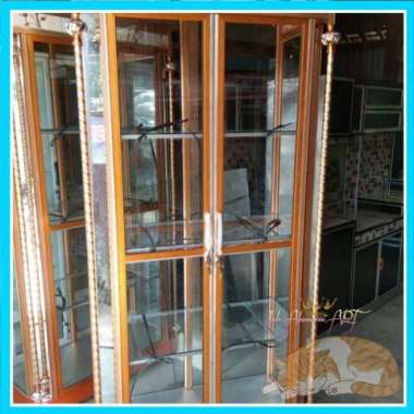 Lemari Pakaian Mewah Kaca / Lemari Baju Pintu 2 Alumunium