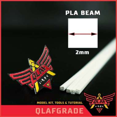 PLA BEAM SQUARE 2mm 2 mm - plastic pla plate kotak custom model kit