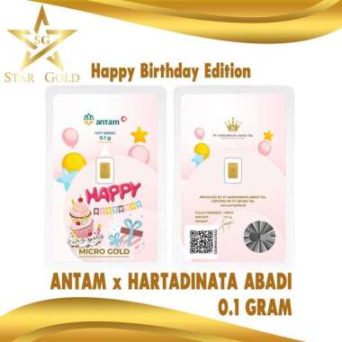 LOGAM MULIA MICRO GOLD ANTAM HARTADINATA 0.1 GRAM BIRTHDAY CAKE SERIES