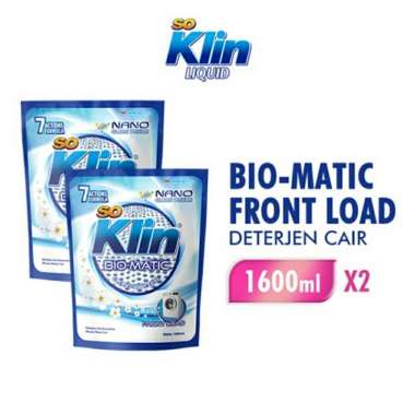 Promo Harga So Klin Biomatic Liquid Detergent Front Load 1600 ml - Blibli