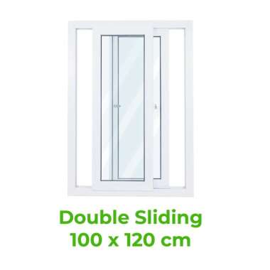 jendela upvc sliding double casement kupu tarung warna putih