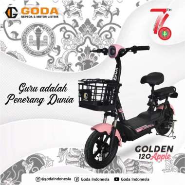 SEPEDA LISTRIK GODA 120 GOLDEN APPLE WARNA PINK