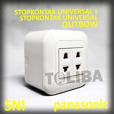 stopkontak+stop kontak double universal outbow panasonic tempel tembok