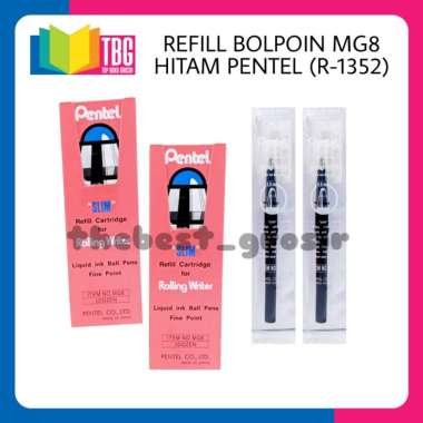 1 PCS REFILL BOLPEN MG8 PENTEL / REFILL BALLPOINT PENTEL / REFILL PULPEN 0.8 PENTEL HITAM | R-1352