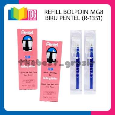 1 PCS REFILL BOLPEN MG8 PENTEL / REFILL BALLPOINT PENTEL / REFILL PULPEN 0.8 PENTEL BIRU | R-1351