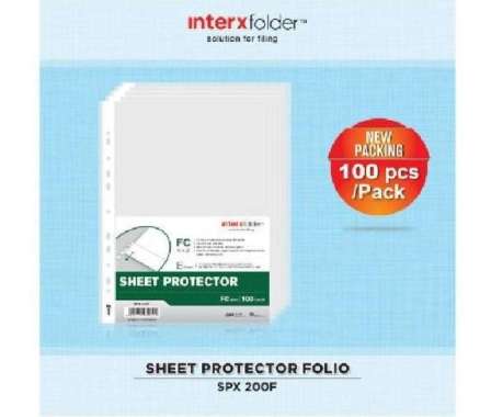 PP POCKET FOLIO SHEET PROTECTOR PLASTIK INTER X FOLDER isi 100