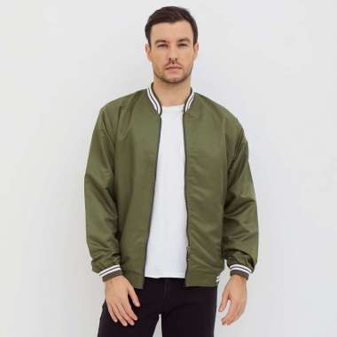 M231 Jaket Pria Bomber Taslan Panjang Army 2078C   Army     XXL