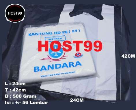 KANTONG PLASTIK KRESEK HDPE TEBAL PUTIH SUSU BANDARA 500GRAM 24 PUTIH
