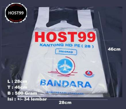 KANTONG PLASTIK KRESEK HDPE TEBAL PUTIH SUSU BANDARA 500GRAM 28 PUTIH