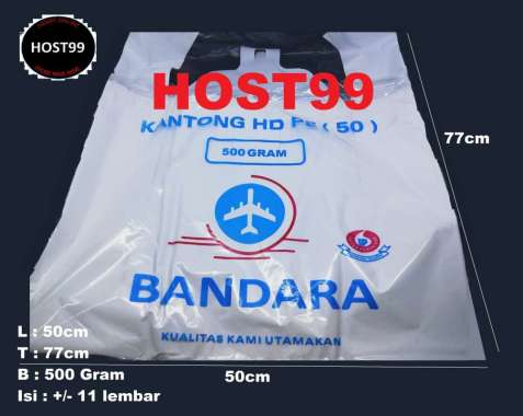 KANTONG PLASTIK KRESEK HDPE TEBAL PUTIH SUSU BANDARA 500GRAM 50 PUTIH