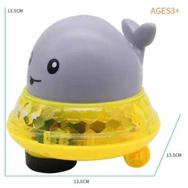 FG Mainan Mandi Paus UFO Whale Semprot Air Lampu LED Musik Baby Shark / UFO WHALE UFO WHALE ABU