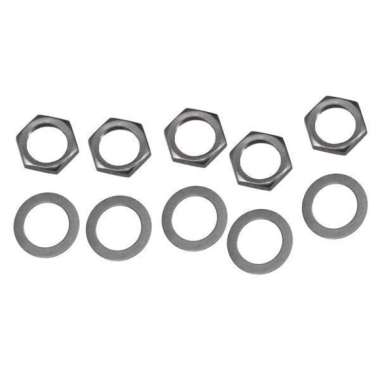 Homyl Pack of 5 Electric Guitar Output Input Jack Nuts Washers Gaskets Washer 9.36mm Black 
