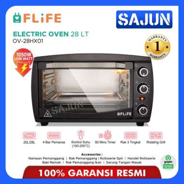 FLIFE Electric Oven 28 Liter Oven Listrik 4 Elemen Pemanas OV-28HX01