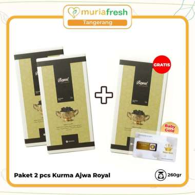 Kurma Ajwa Royal 260gr 2pcs (Free Ajwa Royal 260 + Baby Gold) Kurma Ajwa Al-Madinah