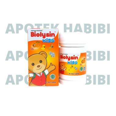 BIOLYSIN BIOLISIN BIOLISYN KIDS 30 TABLET KUNYAH MULTIVITAMIN RASA ANGGUR DAN STRAWBERRY BIOLYSIN JE