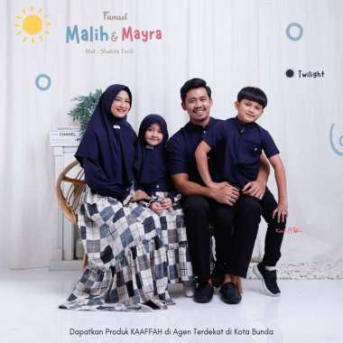 KAAFFAH Sarimbit Keluarga Bahan Shakila Twill Import Family Set By Kaffah XS Koko Kids Twilight