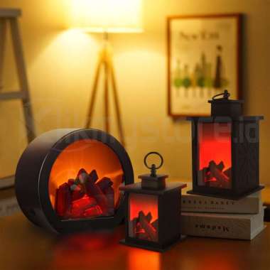 Lampu Perapian Hias LED Fireplace Flame Light Kayu Bakar Simulasi Api Kotak Small