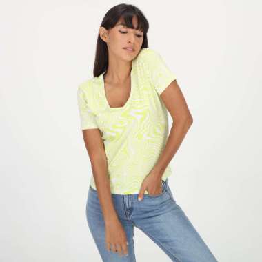 VOLCOM GST TWISTED ZEBRA Kaos Wanita S Lime