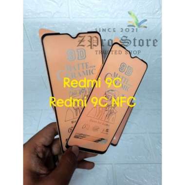 TAMPERED GLASS CERAMIC 9D (MATTE FILM) REDMI 9 // REDMI 9C // 9C NFC