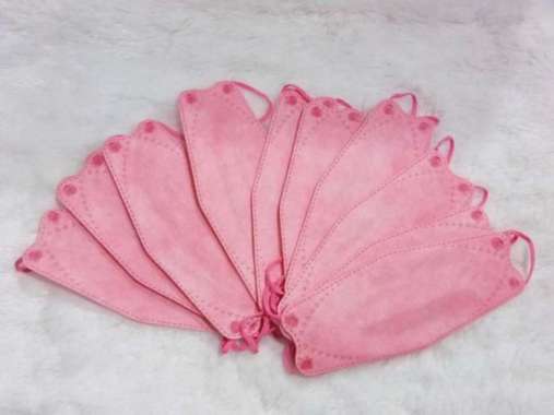 MASKER KN94 ANAK / MASKER KOREA ANAK / MASKER ANAK DUCKBIL Merah Muda