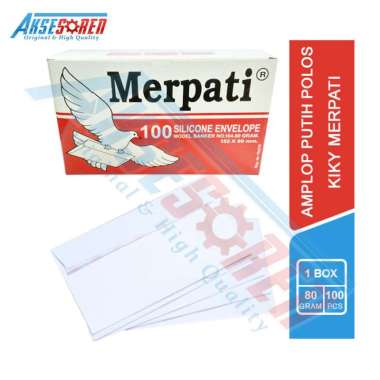 Amplop Putih Polos Kiky Merpati No.104 [1 Pack/80 Gr] / Amplop Perekat / Silicon Envelope 152 x 90 m