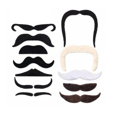 OEM Kumis Palsu Mainan Aksi [12 pcs] hitam/putih