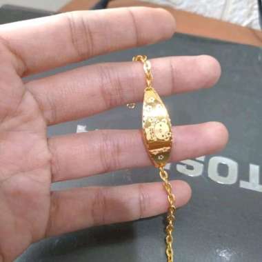gelang anak model nory papan ukir boneka elegant emas asli