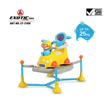 [TERMURAH BAMS✨] Multifunction Rocking Car Mainan Mobil Jungkat Jungkit Anak Exotic ET 2106 Yellow