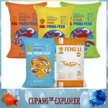 Pelet Pakan Ikan MS : PF 500, PF 800, PF 1000, PF 128, Feng Li 0 (1 karung = 10kg) PF 800