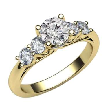 1901 Jewelry Cincin Berlian Swarovski Lapis Emas Bezel Semua Ukuran