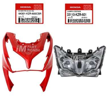 AHM 33110-KZR-601 64301-KZR-600CSR Reflektor & Cover Front Tameng Lampu Depan Merah Vario 125 Old