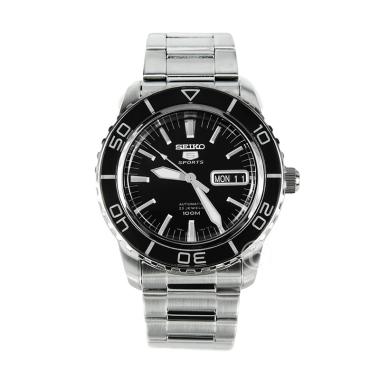 SEIKO 5 Sports 55 Fathoms SNZH53K1 SNZH55K1 Automatic 23 Jewels Original Jam Tangan Pria Black Silve
