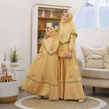 EmmaQueen Gamis Muslim Bordir - Dress Janice Flowery XXL Fine Sunshine