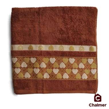 Handuk Besar Jumbo 80 x 160 Handuk Mandi Dewasa Motif Hearts Dark Brown