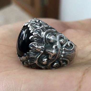 Cincin Ring Perak Silver Bali Asli 925 Barong Rangda Batu Akik Pria Wanita Natural Elegan Custom Bla