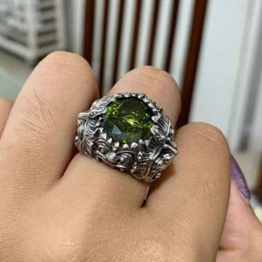 Cincin Ring Perak Silver Bali Asli 925 Barong Rangda Batu Akik Pria Wanita Natural Elegan Custom Hij