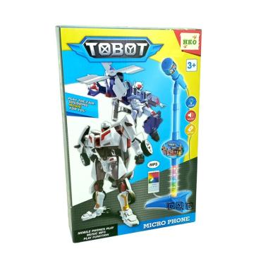 HKO Microphone Single Mic Tobot Robot Biru Karaoke Nyanyi Mainan Anak