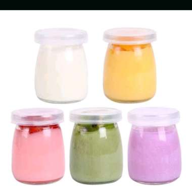 Toples Kecil Mini Beling Kaca Bening Tutup Putih Tahan Panas Oven 100ML | Jar Selai Madu Puding Cake