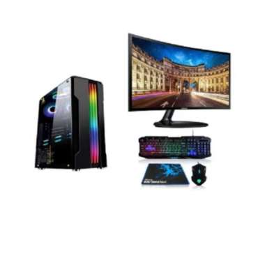Paket PC Komputer Gaming Editing Intel I5 10400F GTX 1050 4GB + LED Samsung 24inch Curved + KM RGB