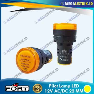 Fort Pilot Lamp LED 22MM 12V AC/DC / Lampu Kontrol Panel LED 22 MM 12 Volt AC / DC Merah / Kuning / 