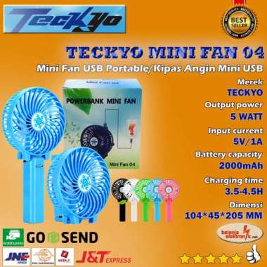 KIPAS ANGIN MINI PORTABLE TECKYO 04 SENTER POWERBANK